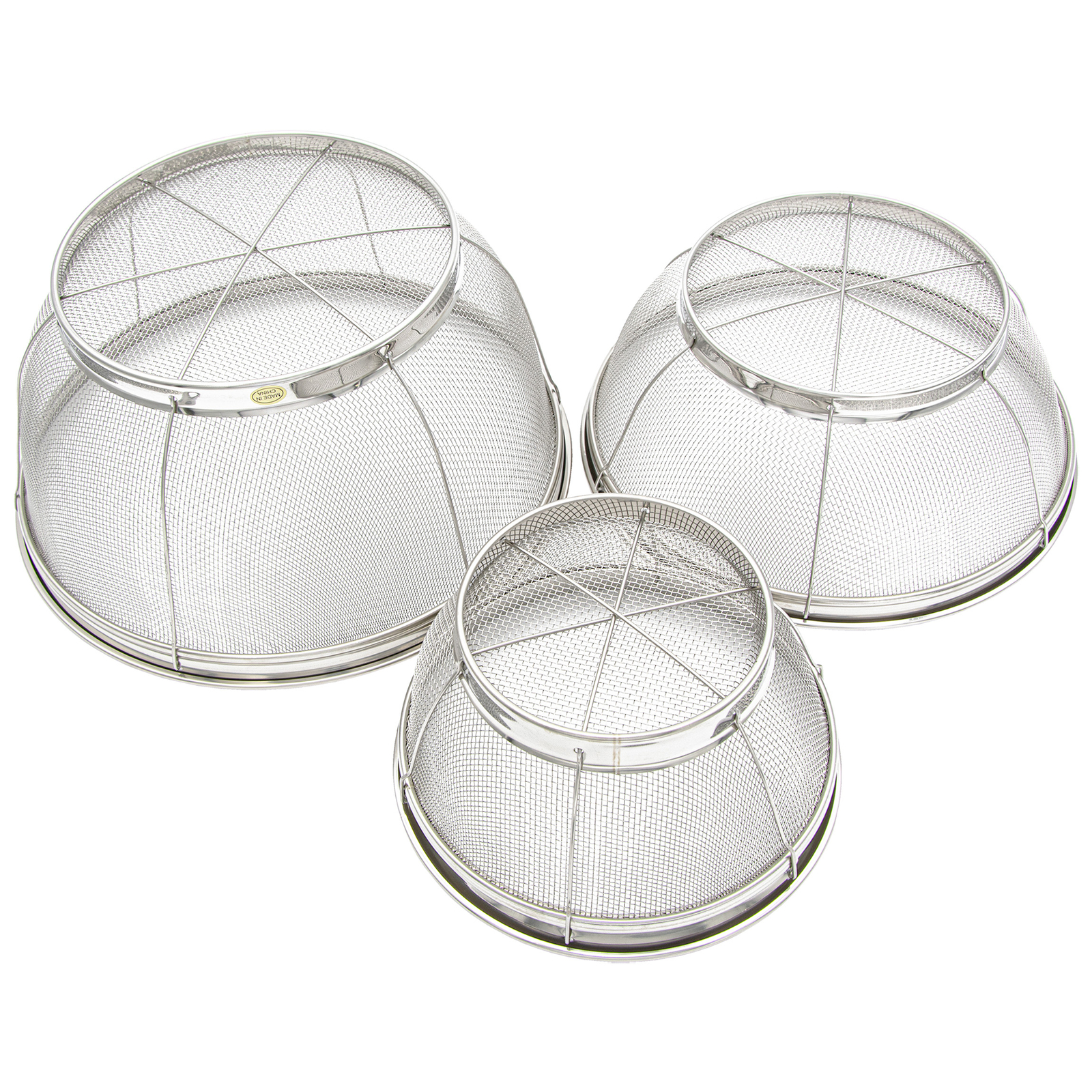 Kitchen-Rite Stainless Steel Mesh 3-Piece Colander Set