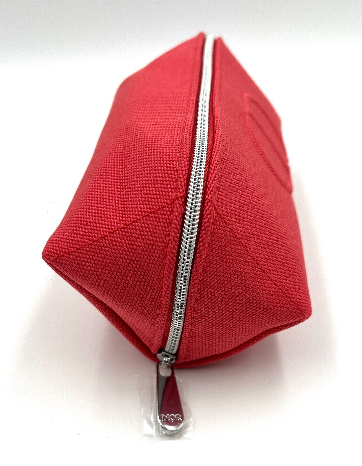 New! Christian Dior Cosmetic Makeup Bag Pouch Clutch Pencil Case ~ Red