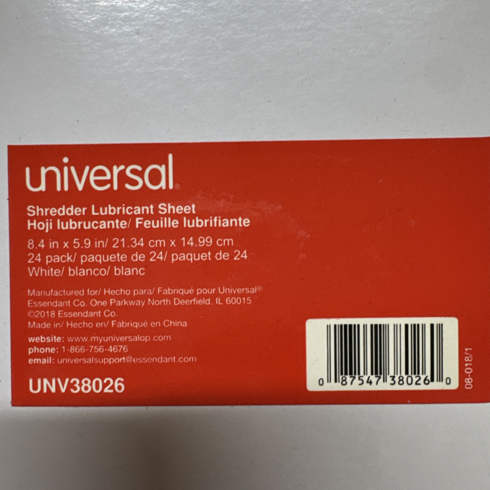 Universal RS-SLS-02 5.5 in. x 2.8 in. Shredder Lubricant Sheets (24/Pack)