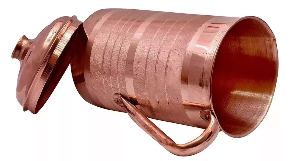 100% Pure Copper Water Jug Pitcher With Tumbler Glass Ayurveda Benefits Set Of 7