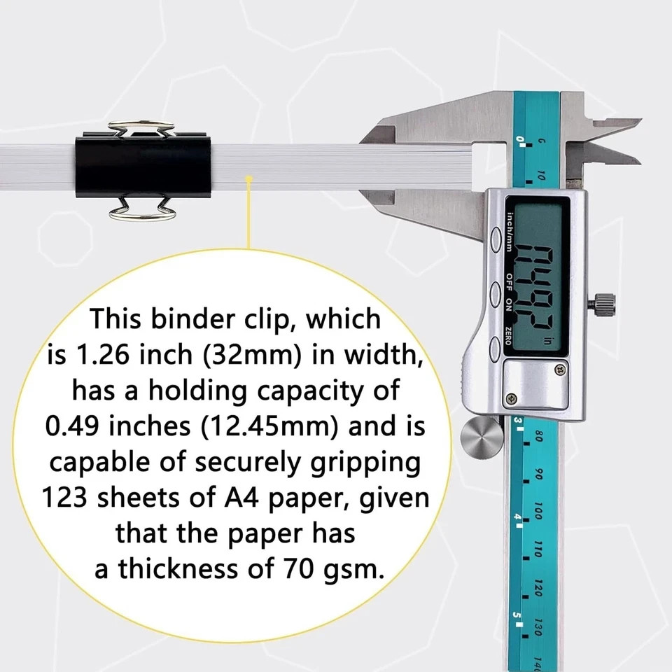 40Pcs Medium Binder Clips 1.25 Inch Black Paper Clamps Office School Supplies...