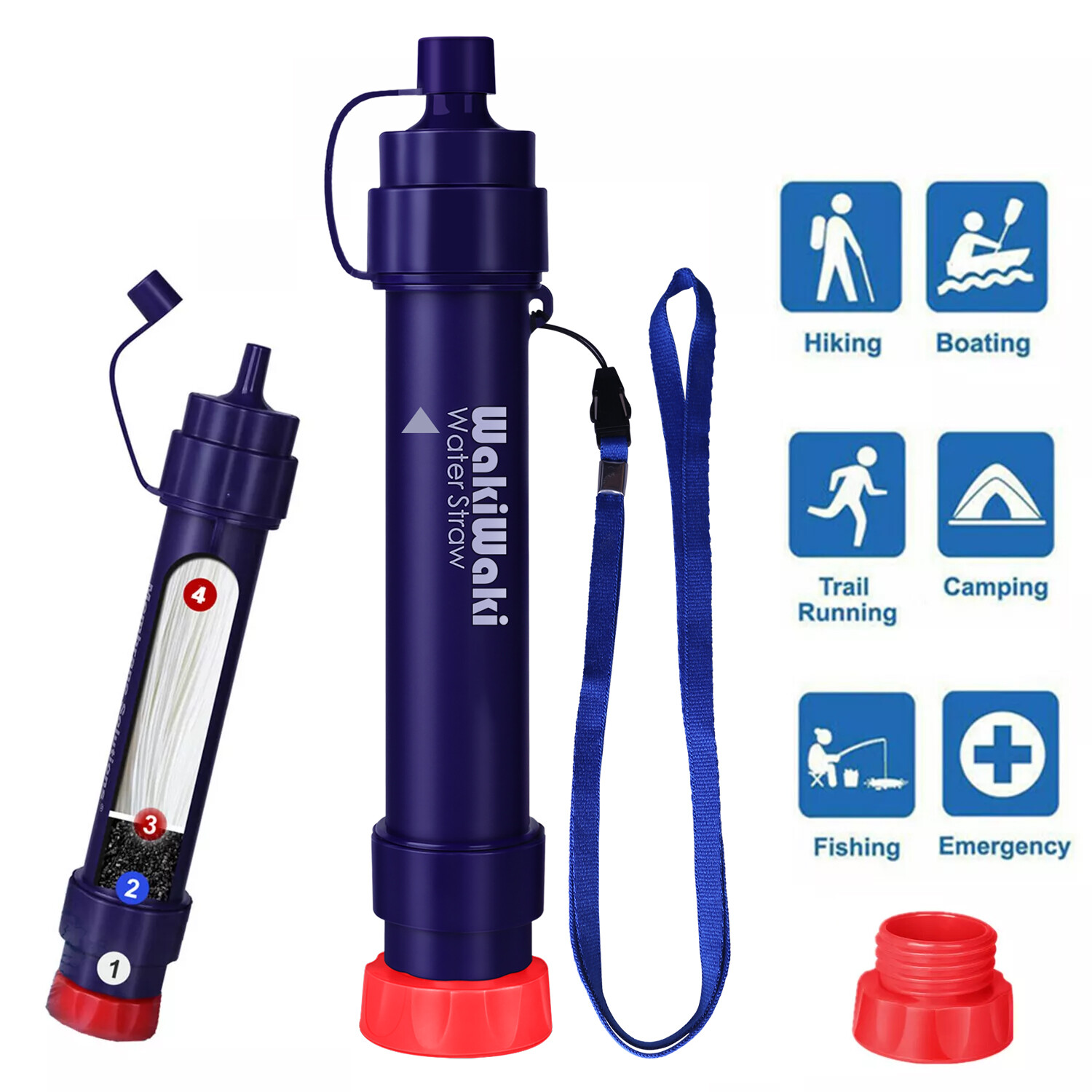 Water Filter Straw 3L/1Gal/6L/12L Gravity-Fed Water Bag for Backpacking Survival