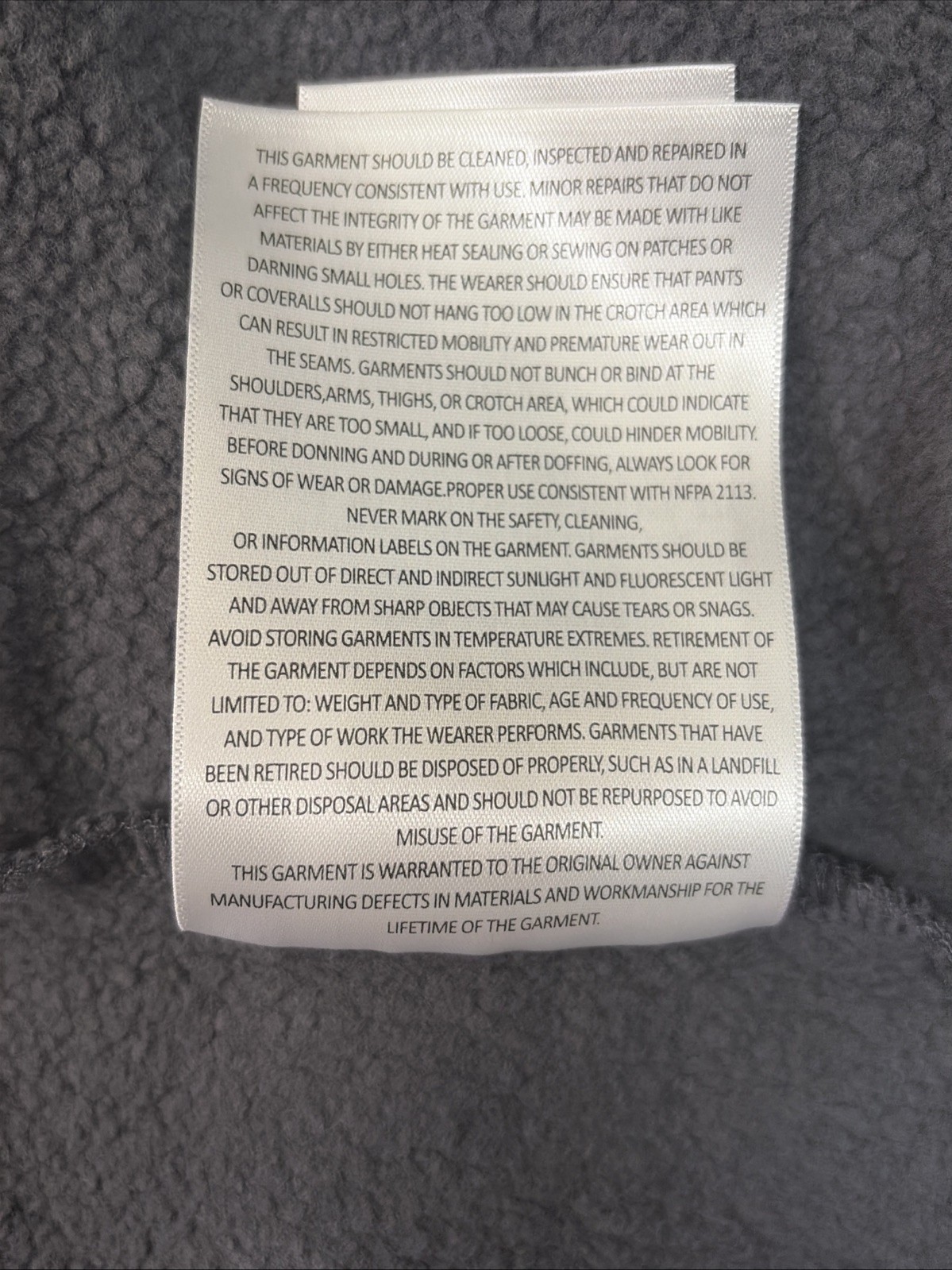 Bocomal FR Jacket Gray Mens Large NFPA 2112 CAT 2 Flame Resistant Work Hoodie