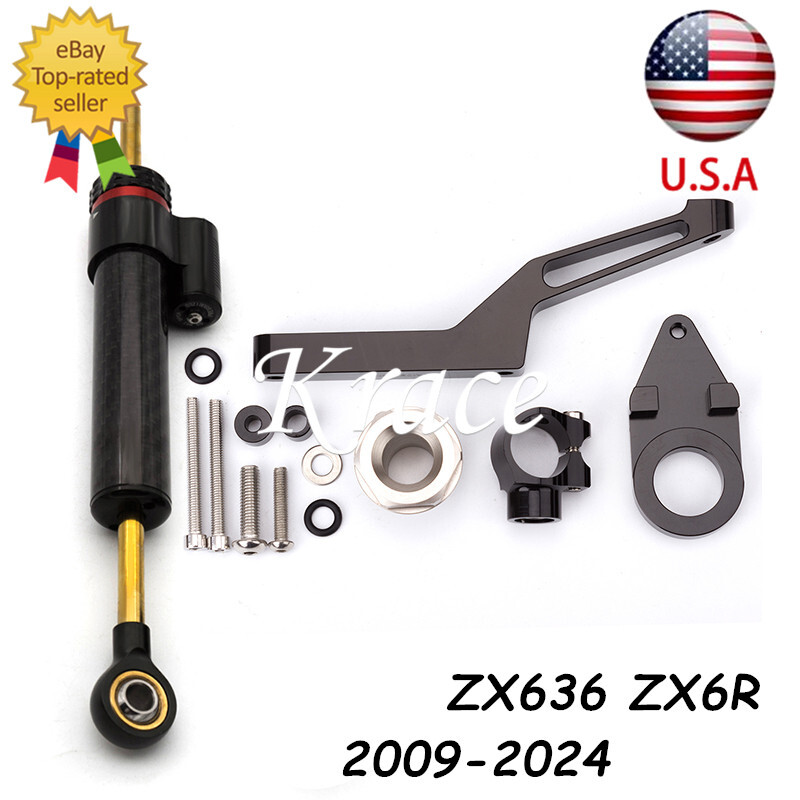 For Kawasaki Ninja 600 ZX636 ZX6R 2009-2025 Steering Damper Bracket Mount Kit