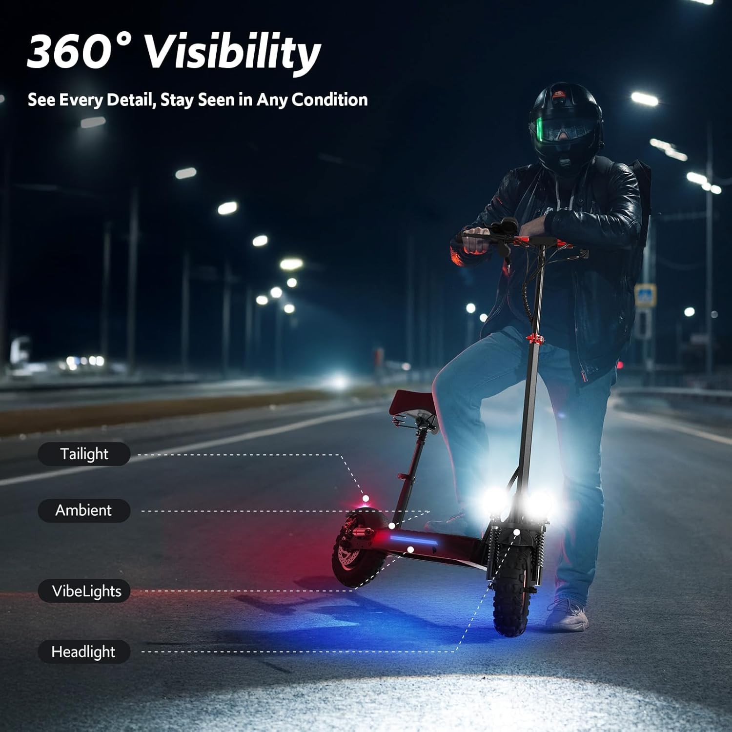 Freeboy Electric Scooter 48v 800W For Adult 10"Off Road Fat Tires Fast Speed US