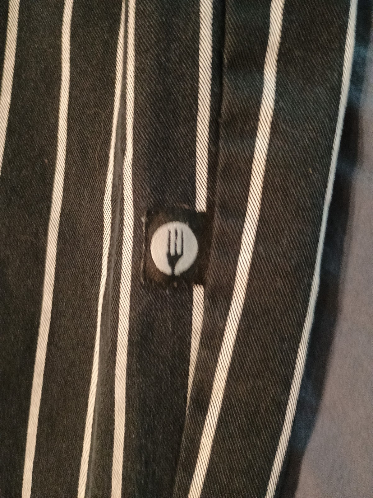 Chef Works Men's Designer Baggy Chef Pants - Black Chalk Stripe - Size M