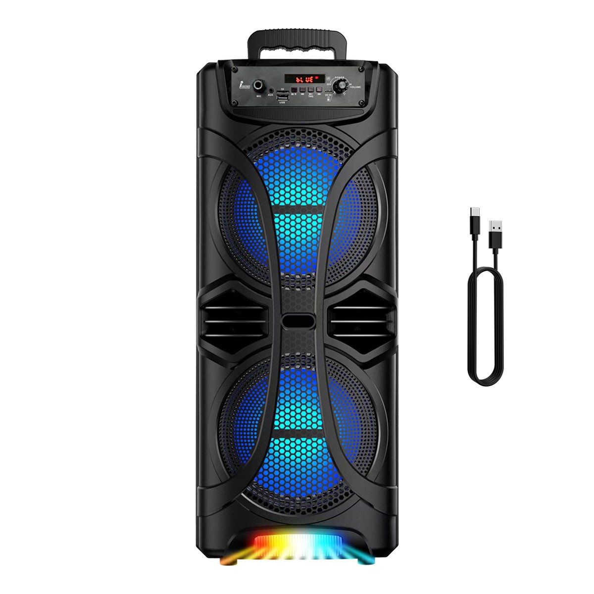 6800W Portable Bluetooth Speaker Dual Sub woofer Heavy Bass Sound System Party