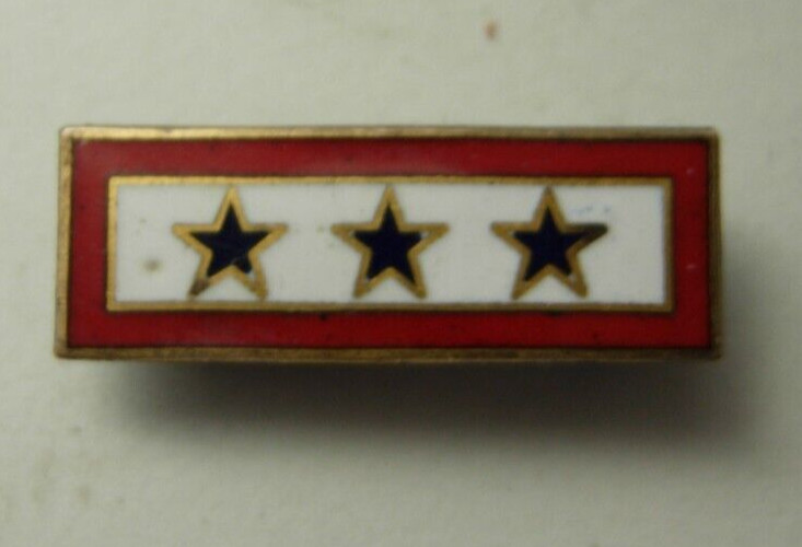 WW2 3 Star Enameled * SON IN SERVICE * Pin - G.F. PIN BACK