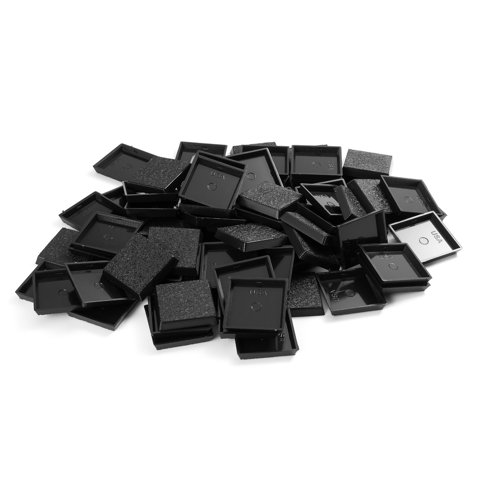Pack of 100, 25 mm Plastic Square Bases Miniature Wargames Table gaming TEXTURED
