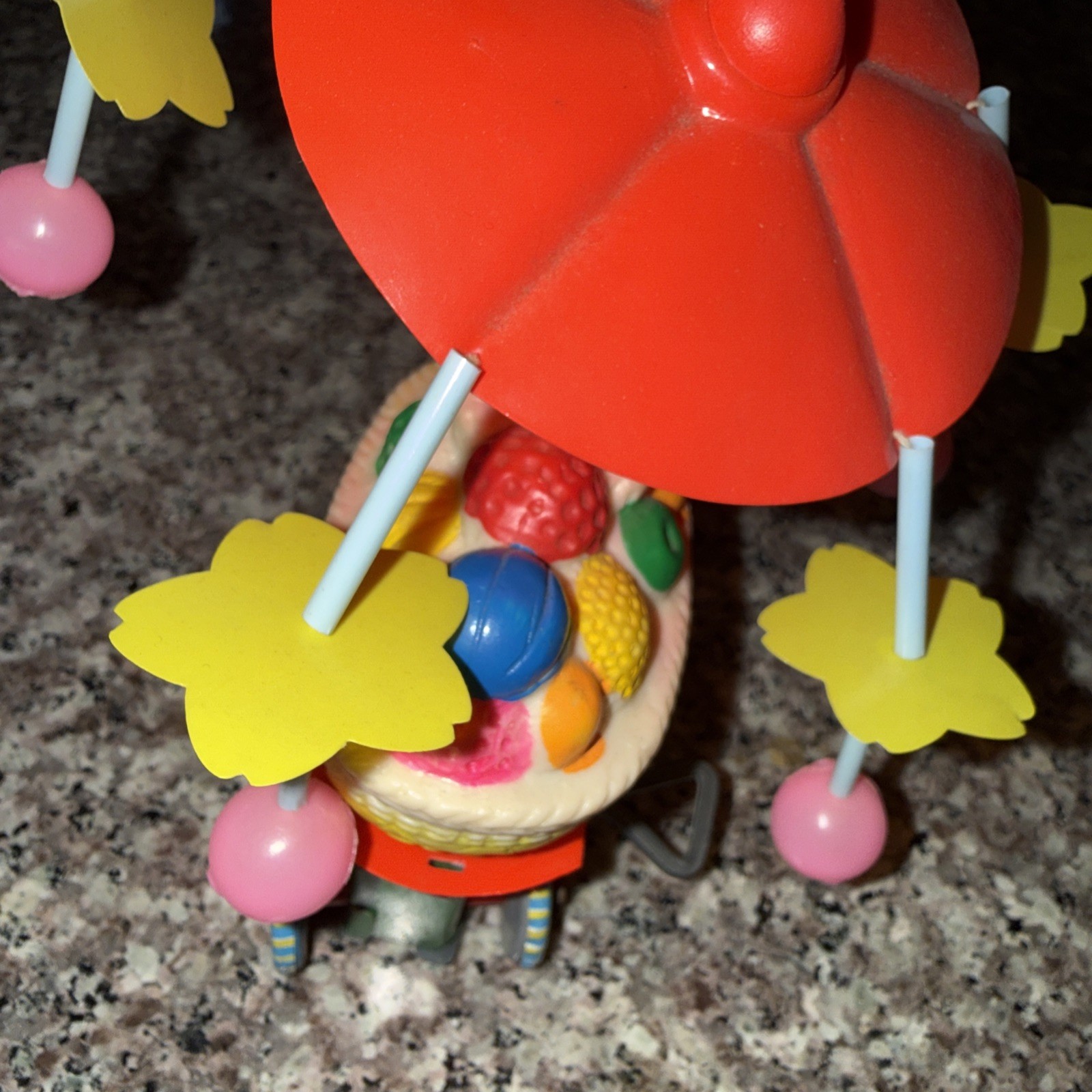 Vintage Wind-Up Bunny Carriage Tin & Celluloid Toy Made in Japan Box O.K.D.