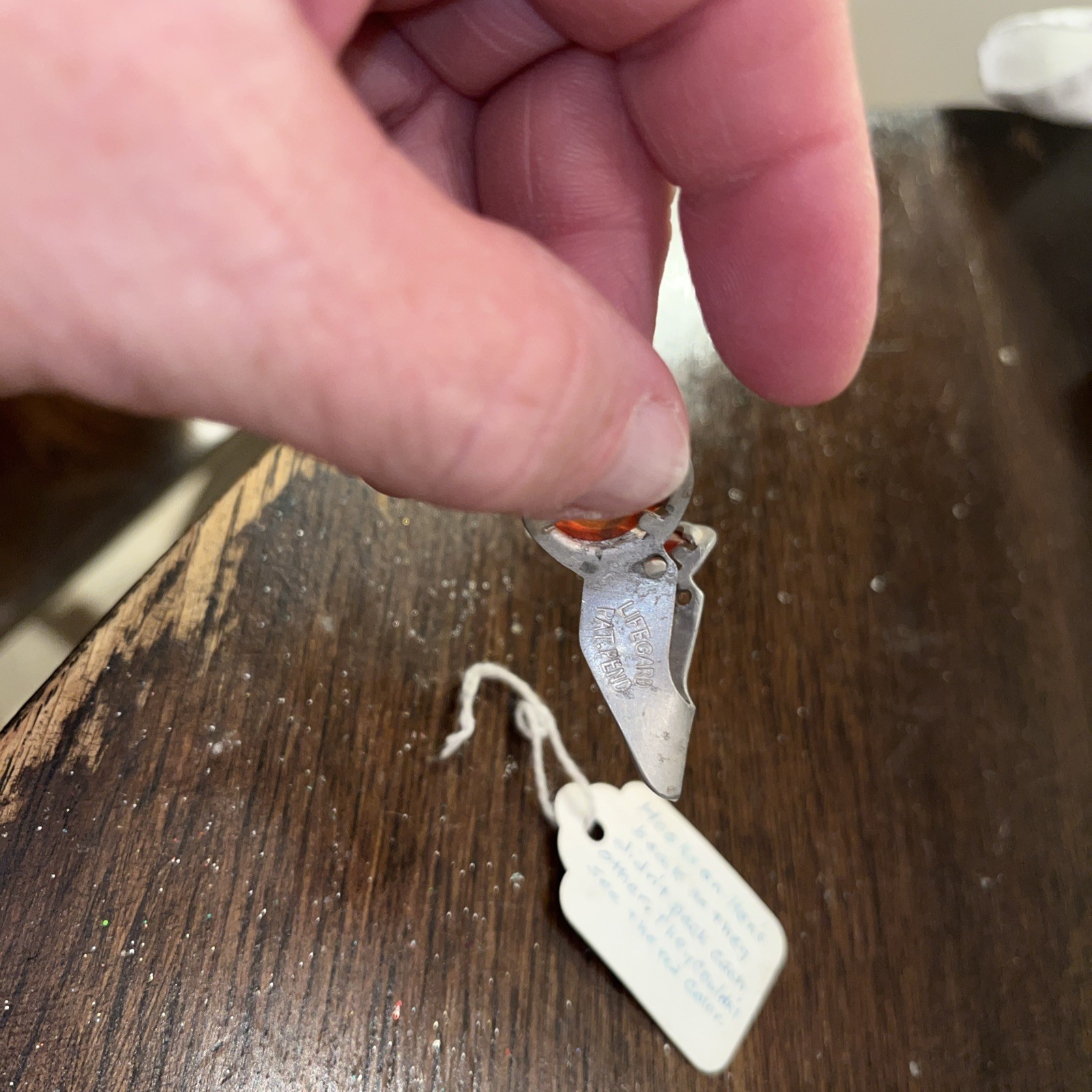 Vtg. Pair of Red Chicken Glasses Anti Pix with hand written instructions