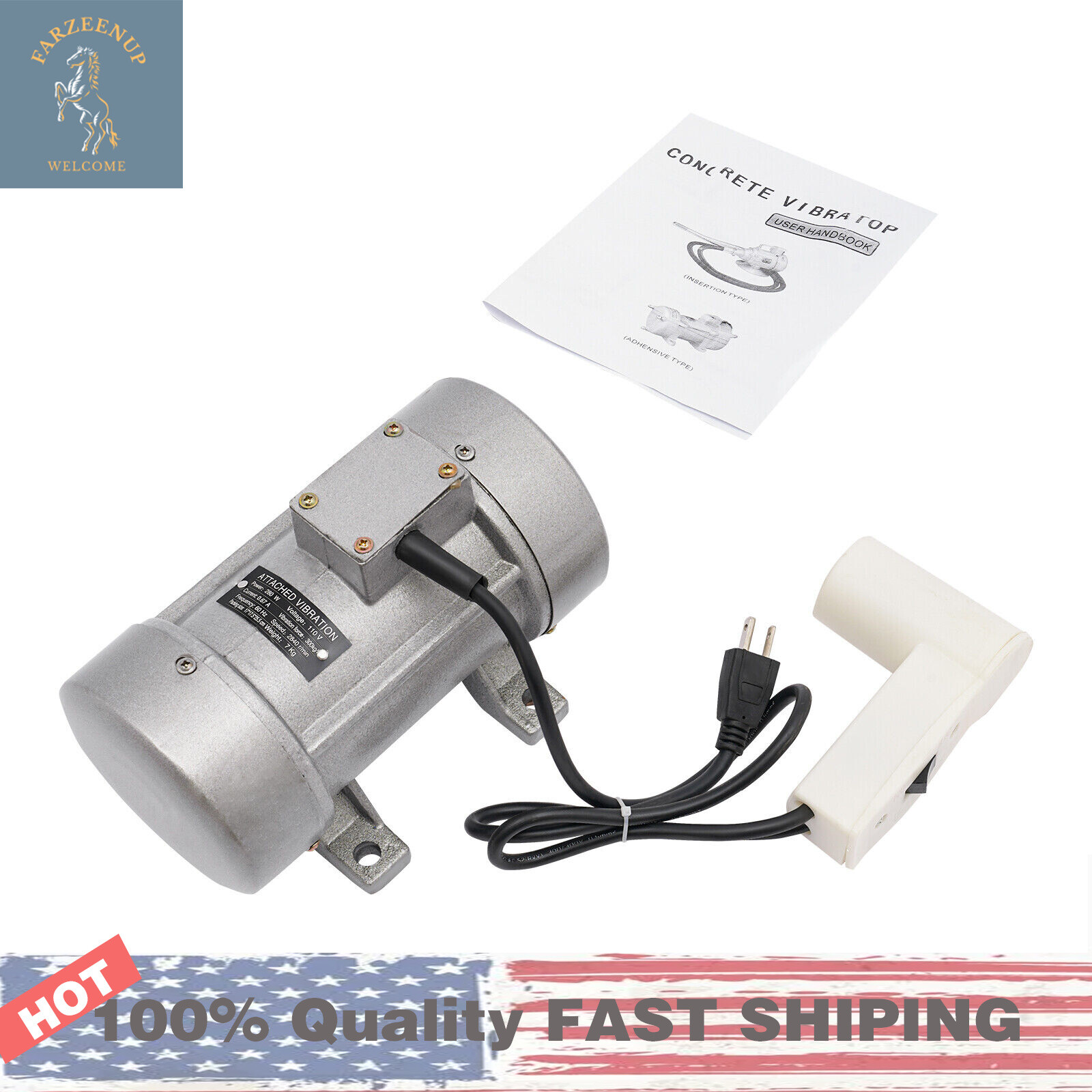 Electric Vibration Motor Concrete Vibrator Industrial Cement Concrete Shaker USA