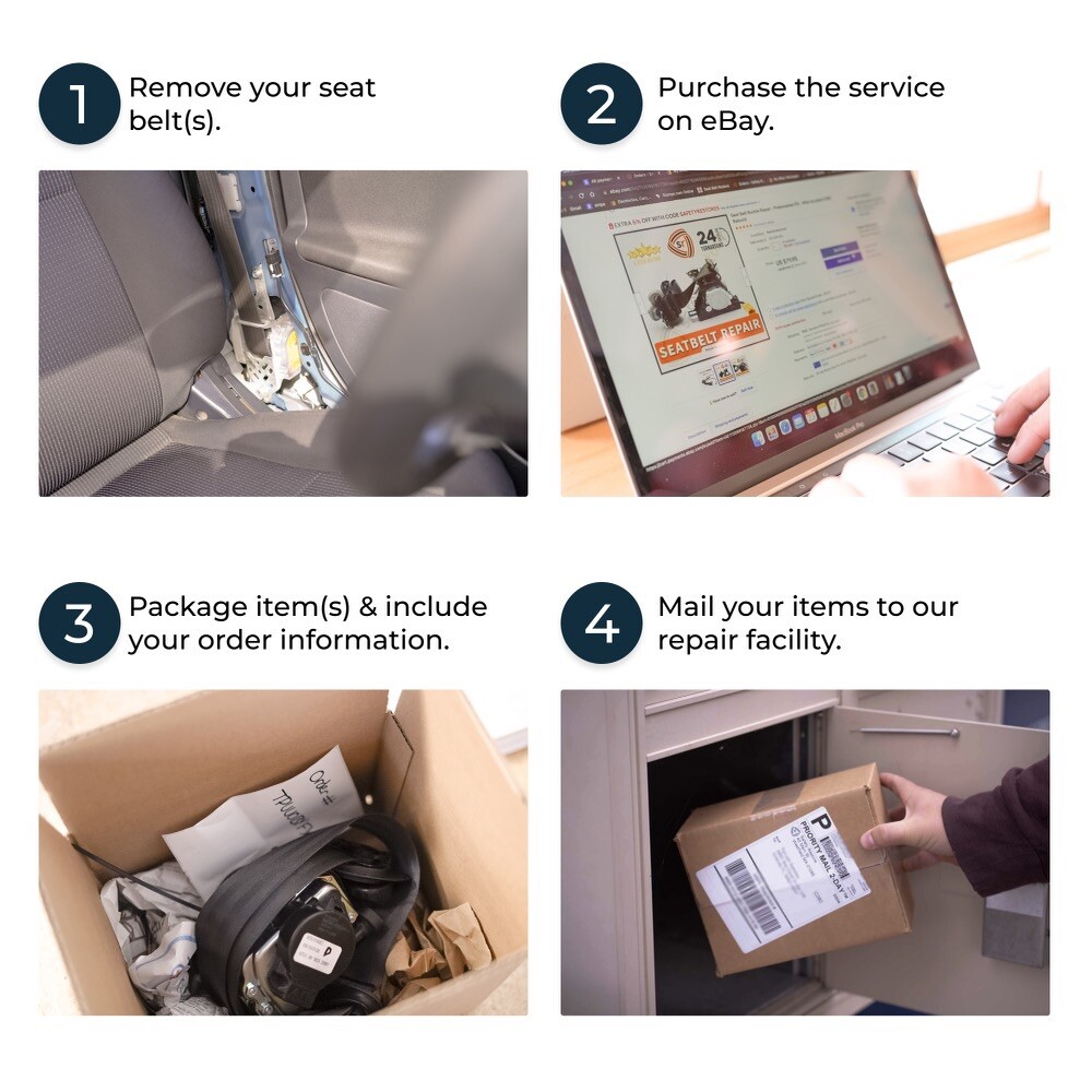 CHEVY SILVERADO DUAL SEATBELT REPAIR PRETENSIONER REBUILD RECHARGE SERVICE