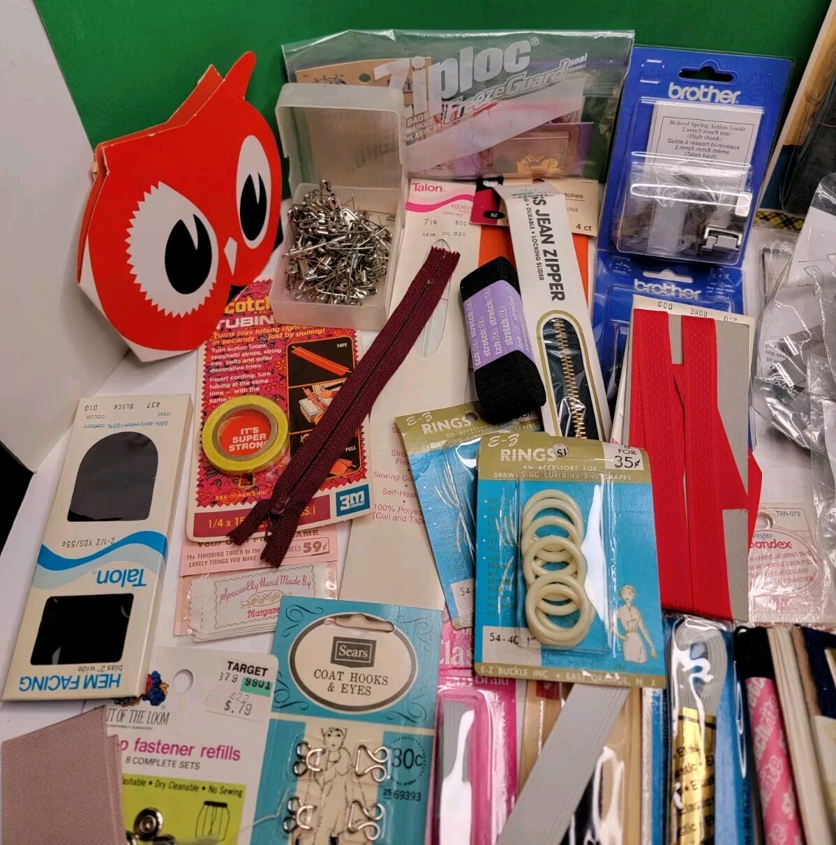 Mixed Lot of Sewing Supplies With Basket - New & Used.