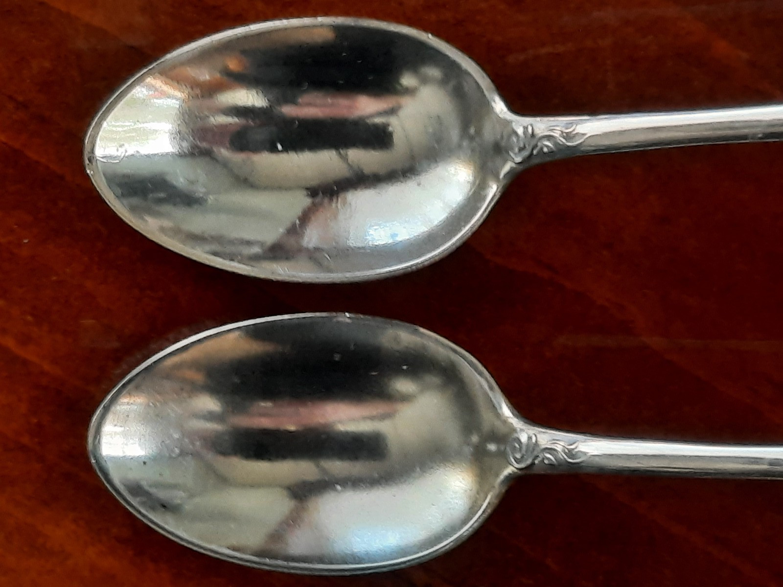 Pair Sterling Wood & Hughes Unknown Chrysanthemum Pattern Demitasse, No Mono