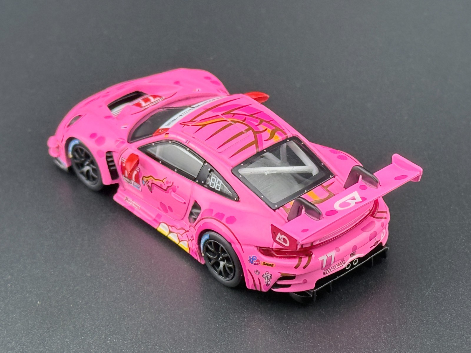 Mini GT Porsche 911 GT3 R #77 AO Racing ROXY 2024 IMSA Road America #1052 1/64