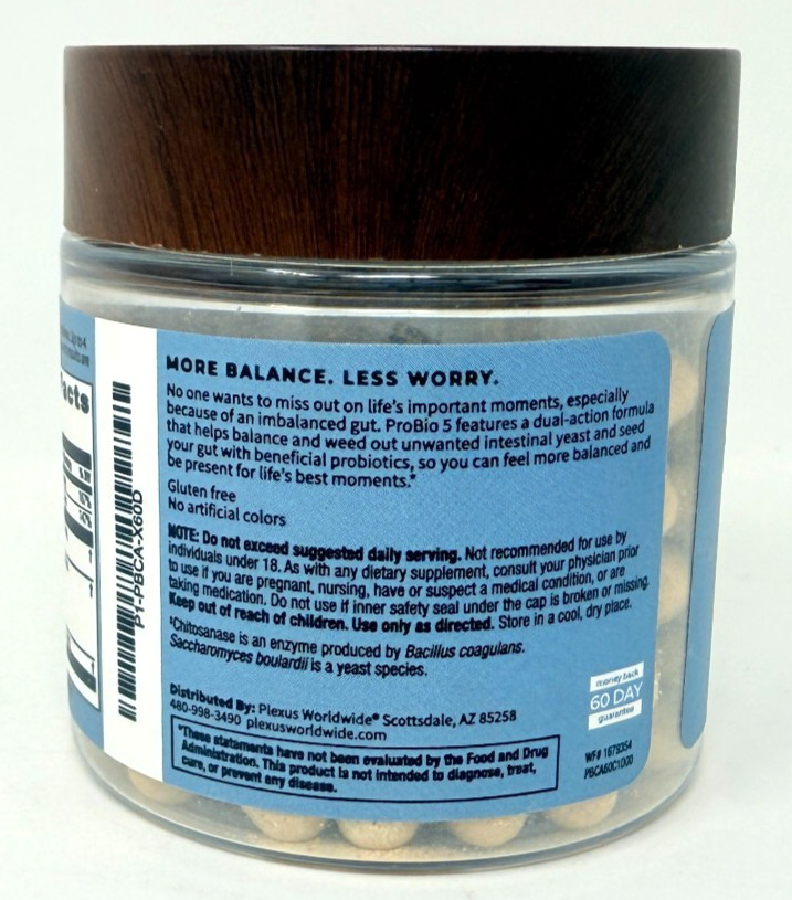 Plexus Slim ProBio5 ProBio 5 Probiotics Gut Health 60 Capsules NEW EXP: 3/2027+