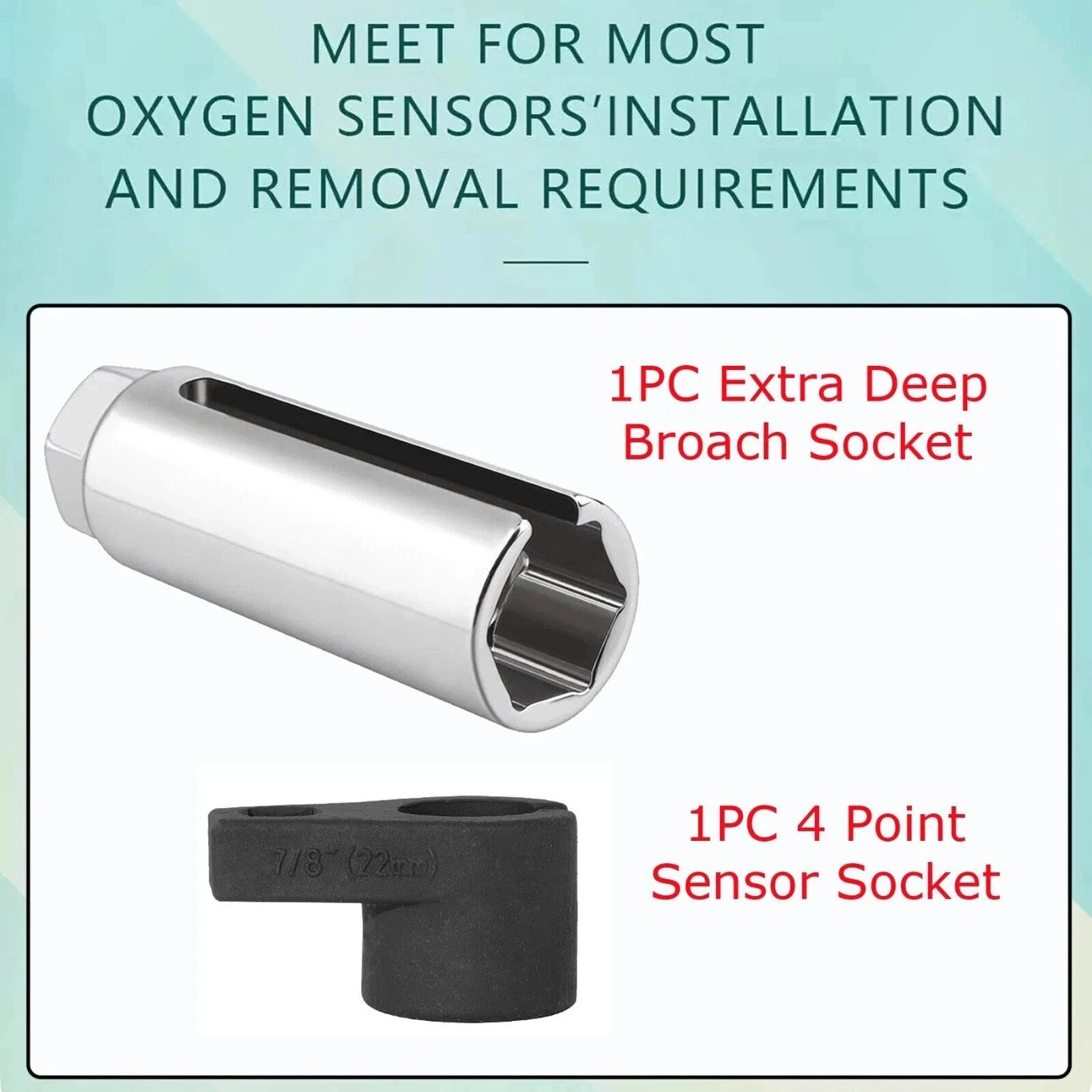 O2 Oxygen Sensor Socket Thread Chaser Set 2PCS O2 Sensor Wrench Removal Tool Kit