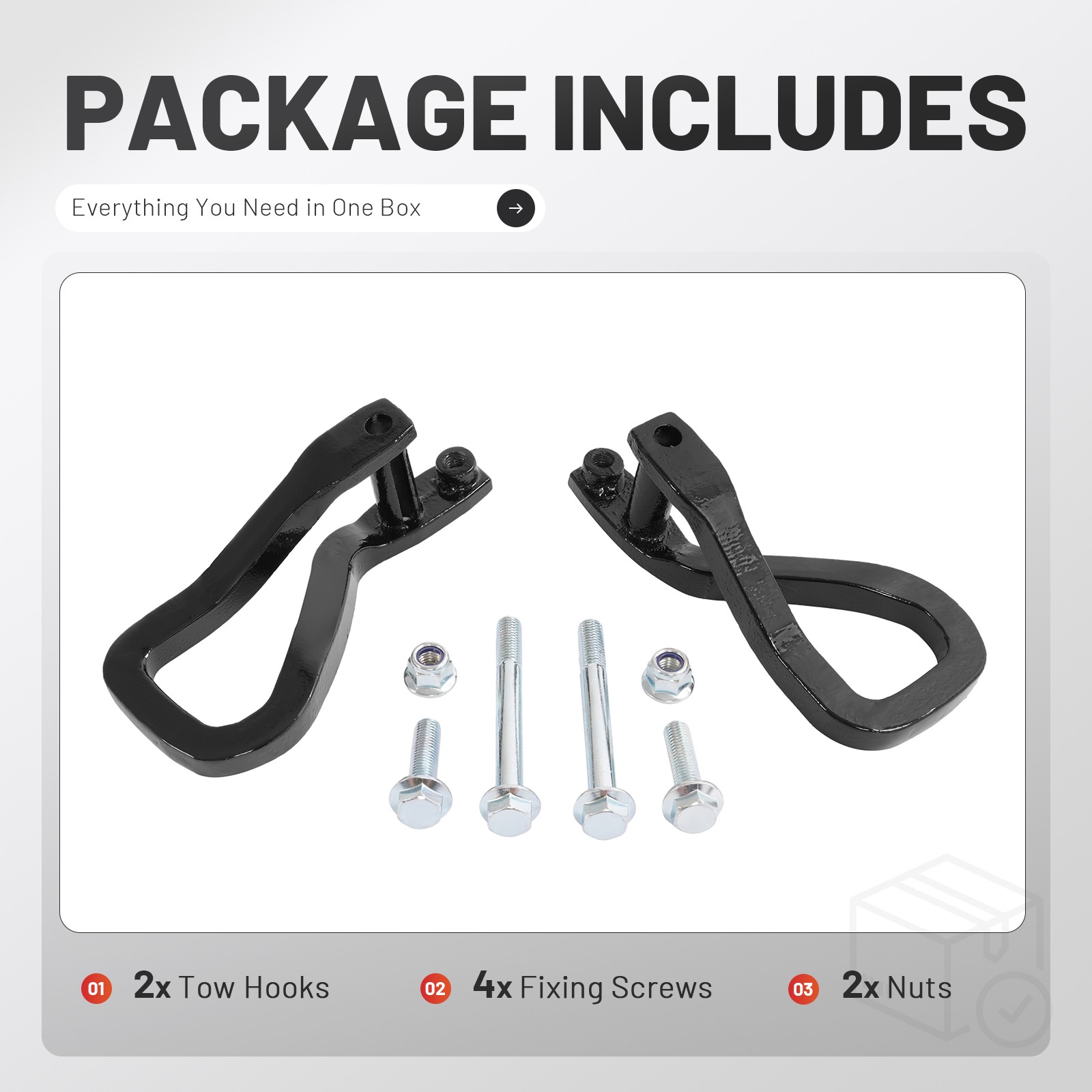 New Front Tow Recovery Hooks w/ Bolts For GMC Sierra 1500 2019-2025 #84195907