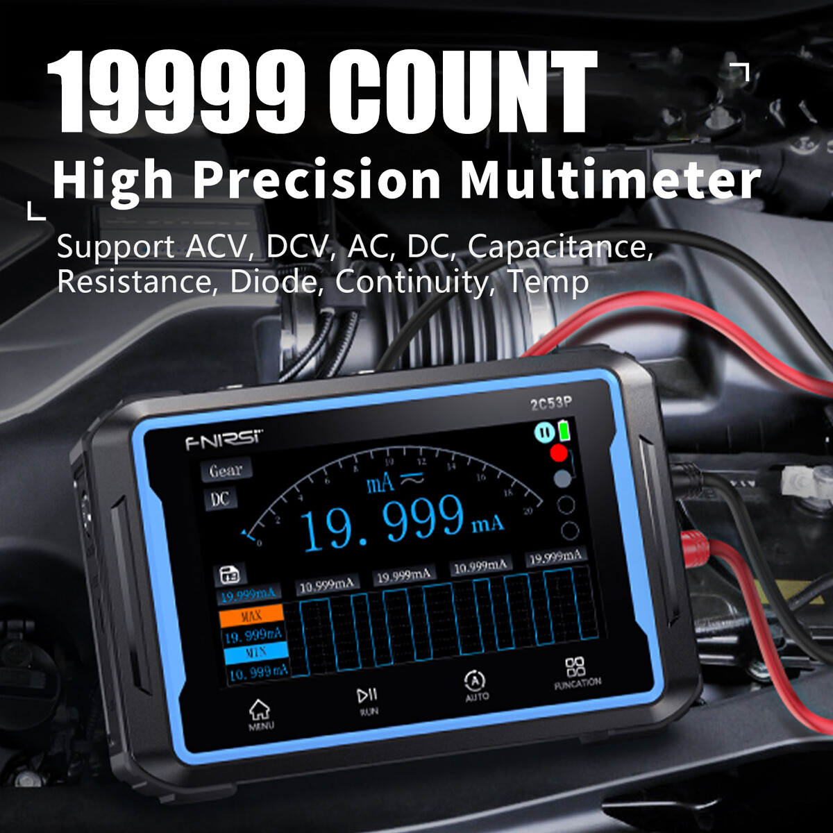 FNIRSI 2C53P Handheld Digital Oscilloscope Multimeter Signal Generator IPS Touch