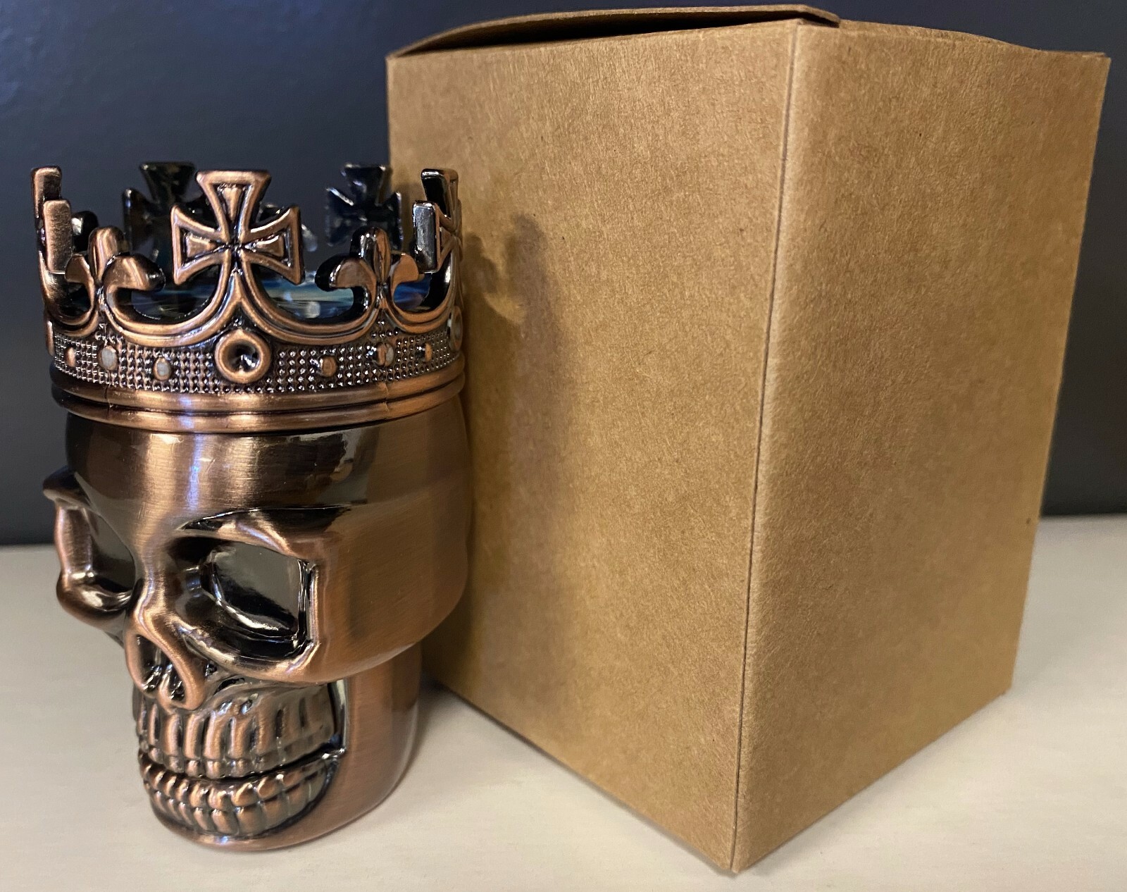 3 Piece Skull Metal Alloy Tobacco Spice Grinder Crusher USA Seller W/ Gift Box