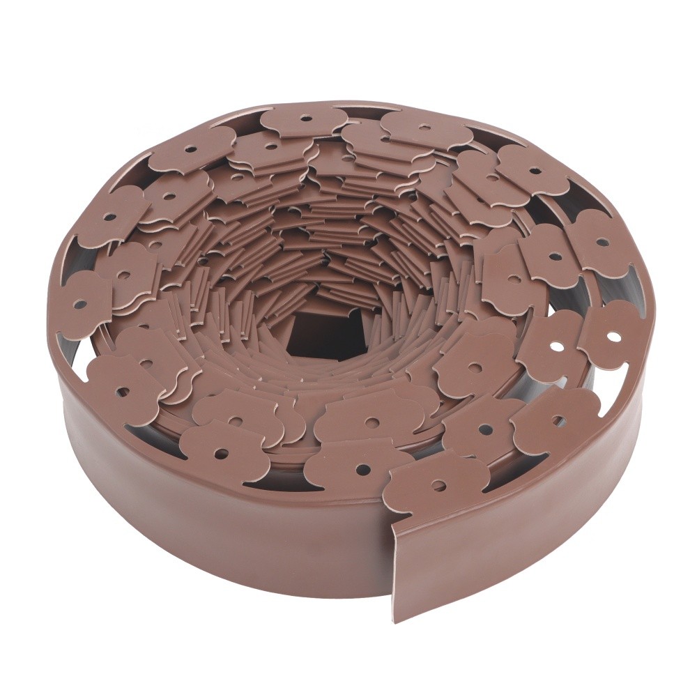 66FT 4” No Dig Lawn Border L-shaped Brown Garden Edging Kit W/ 60 Spike Plastic