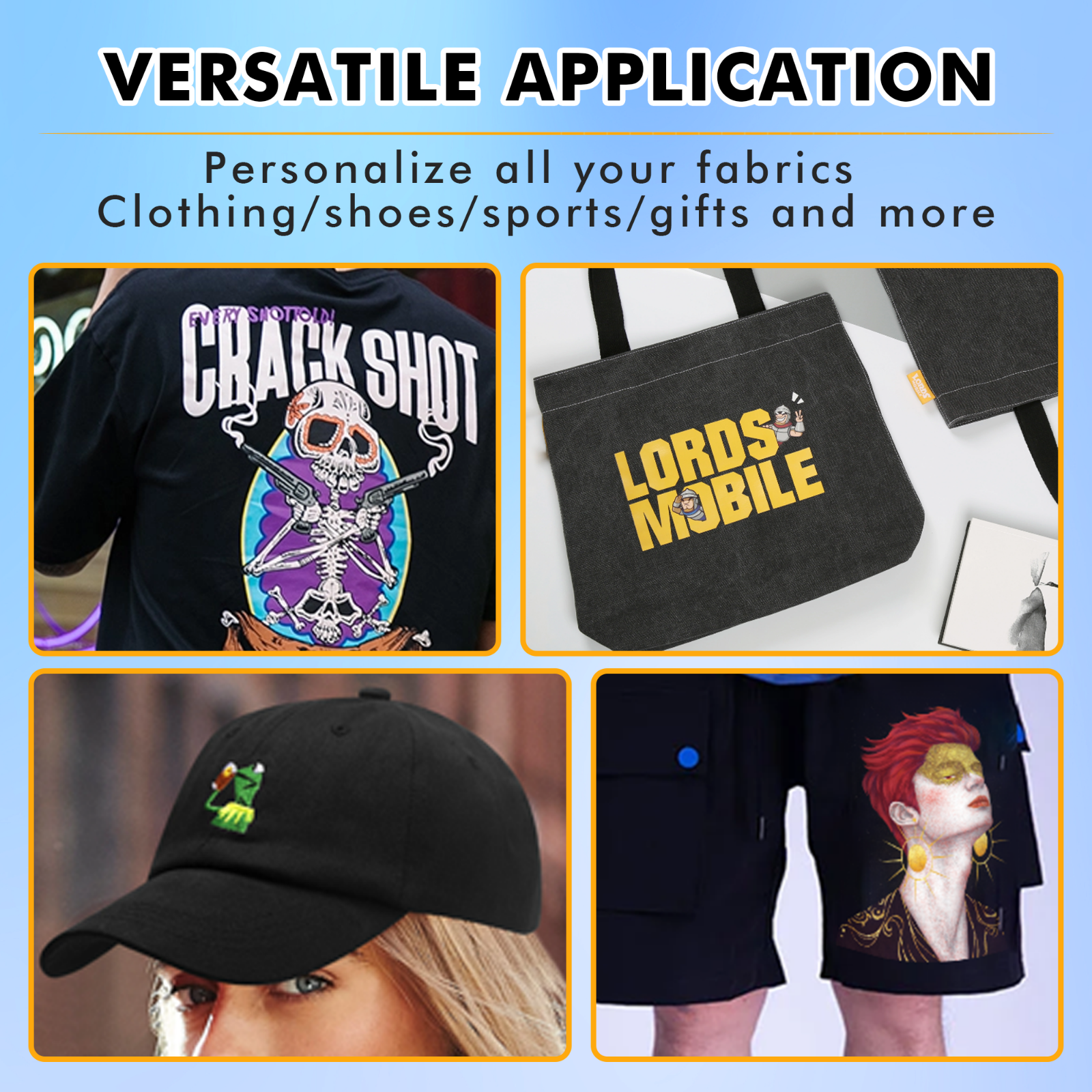 20 Inkjet + Laser Printable Heat Transfer Vinyl Sheets for Dark + Light Fabrics