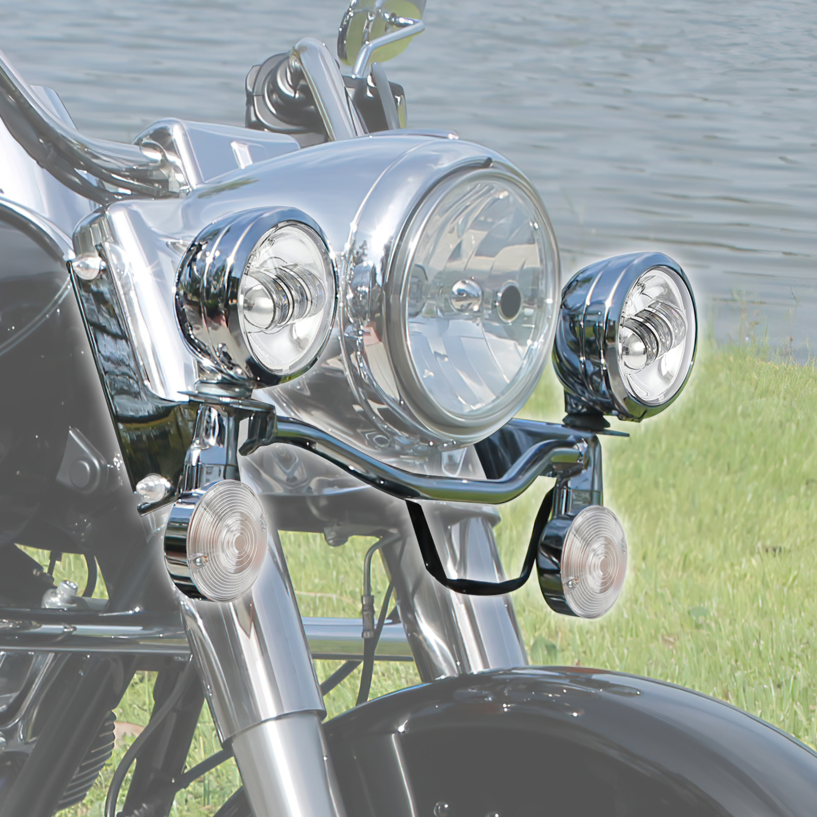 Passing Turn Signal Fog Spot Light Bar Fit For Harley Electra Glide 1994-2013 12