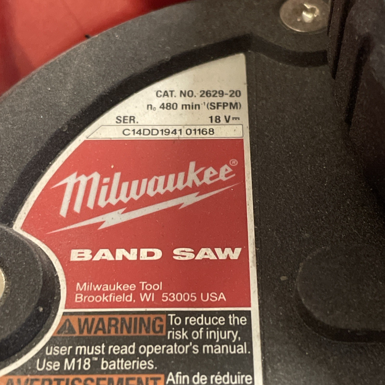 MILWAUKEE 2629-20 18V DEEP CUT BAND SAW (TOOL ONLY)