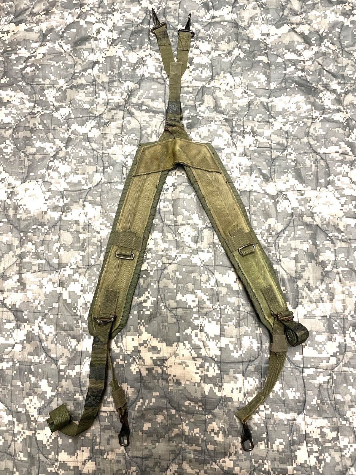 Original U.S Army OD Webbing System LBE Suspenders Pistol Belt LC-2 Military Med