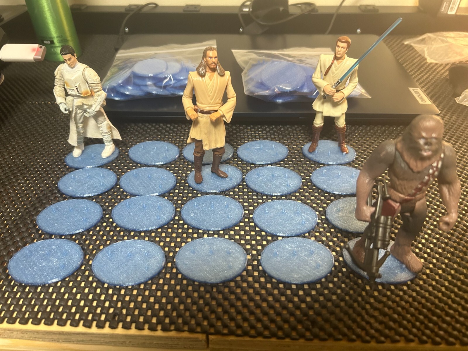 Modern Star Wars action figure stands. QTY 45