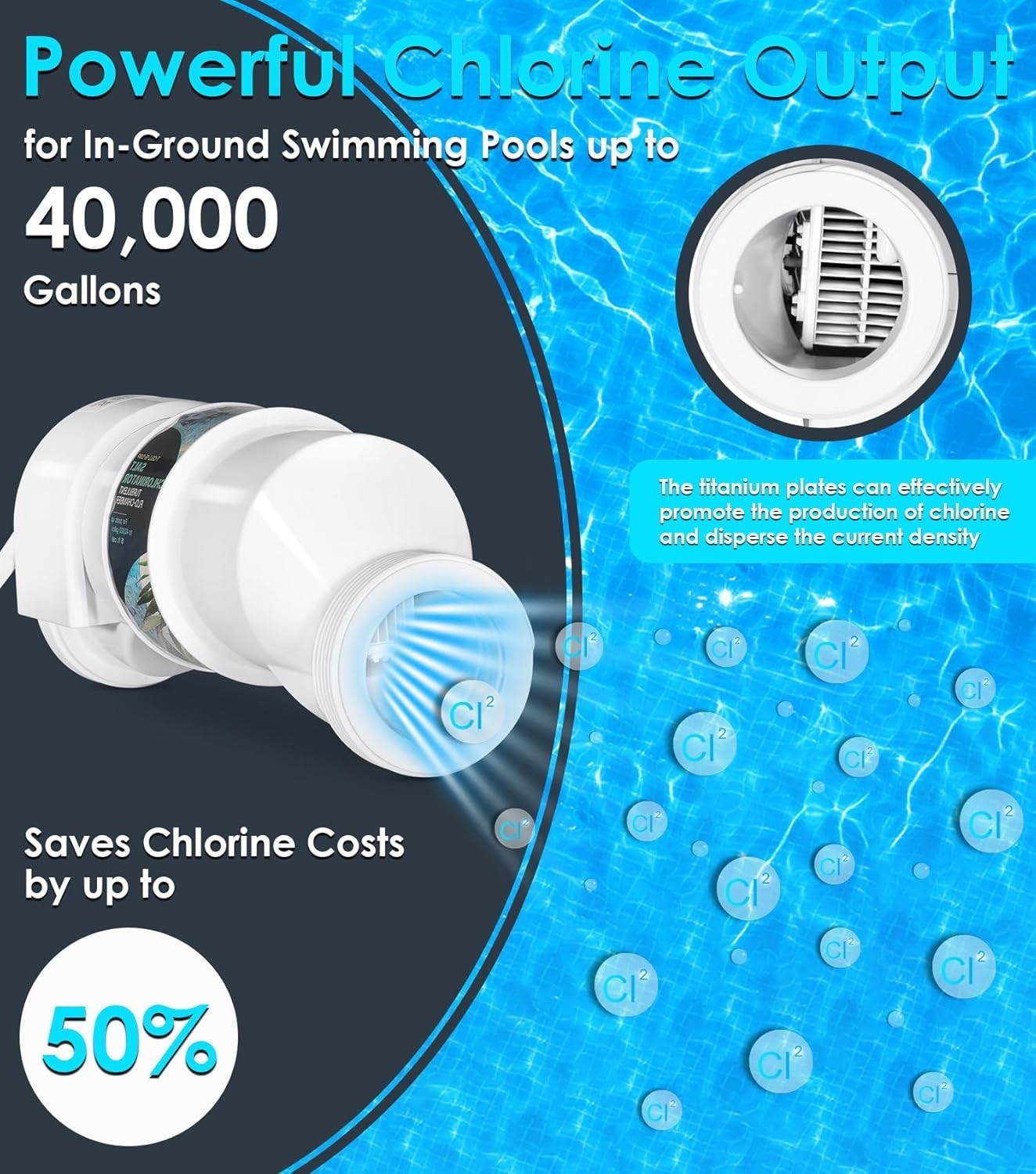 T-CELL-15-SWP Salt ChIorination Cell Replacement for Hayward TurboCell T-15