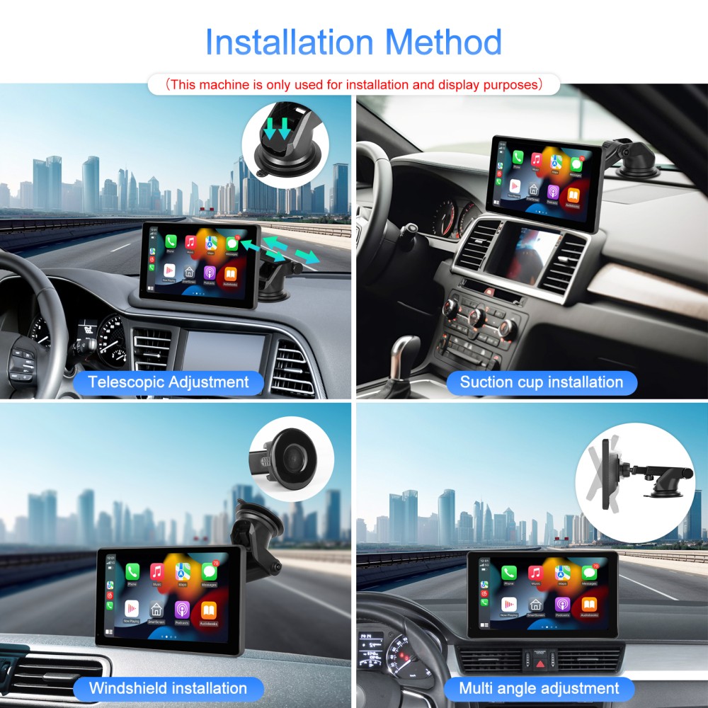 10.26" Touch Screen Wireless Apple Carplay Portable Car Stereo Android Auto Cam