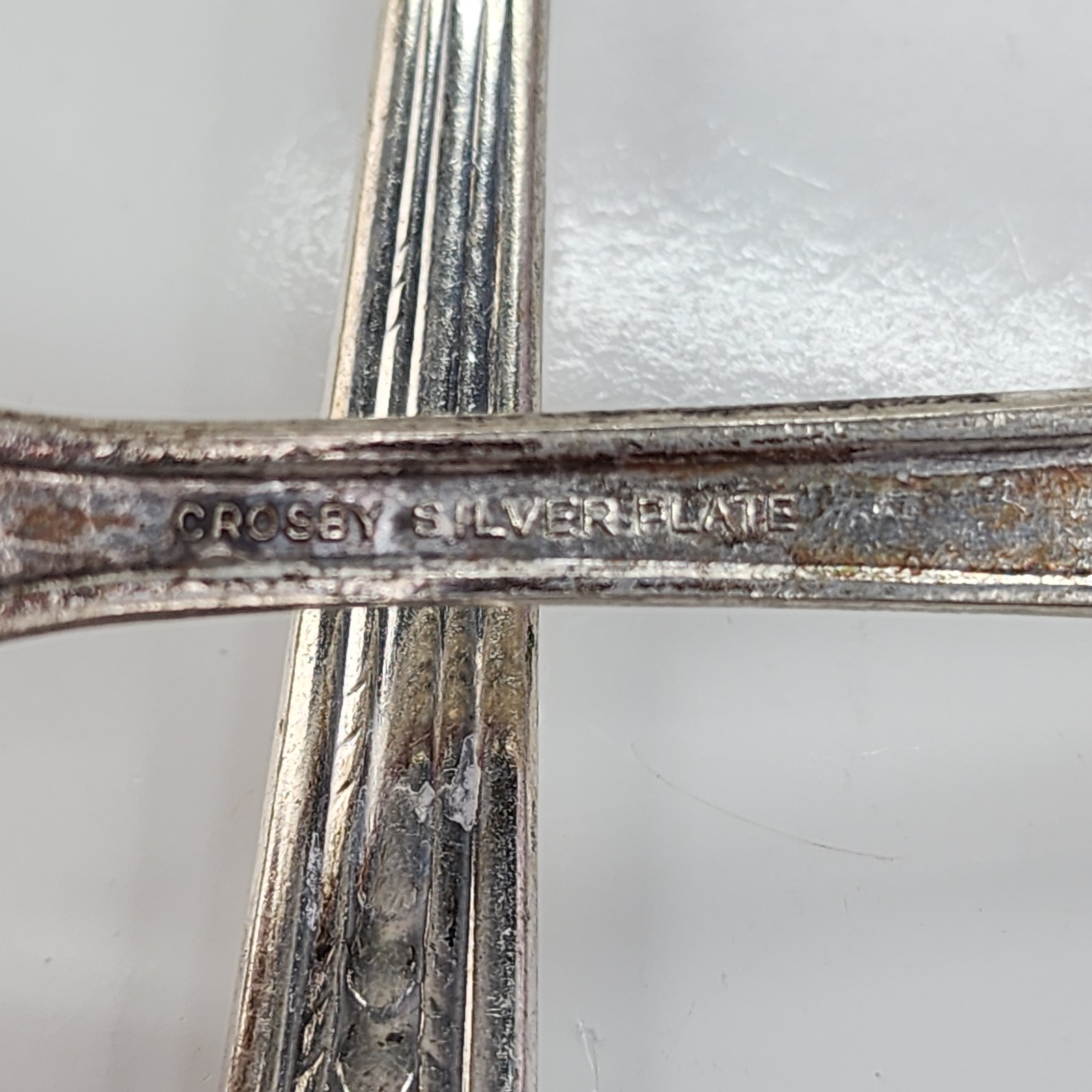 2 Vintage Crosby 1935 Silverplate Forks 7" Floral Rose Pattern Crafting