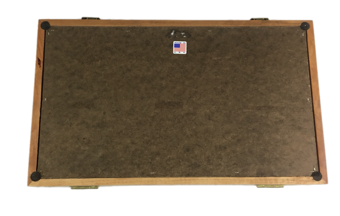 Cherry Wood Display Case 9 1/4 x 15 3/4 x 2 for Arrowheads Knives Coins & More