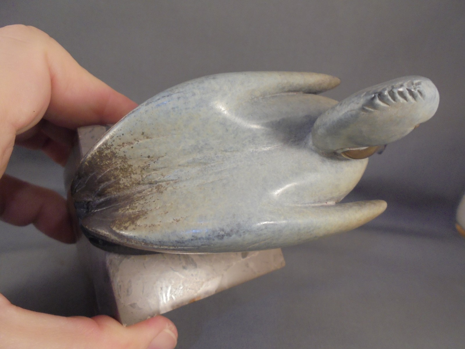 Brian Arthur Bronze on Marble Pelican Sculpture Figure 5 1/4" Total Height