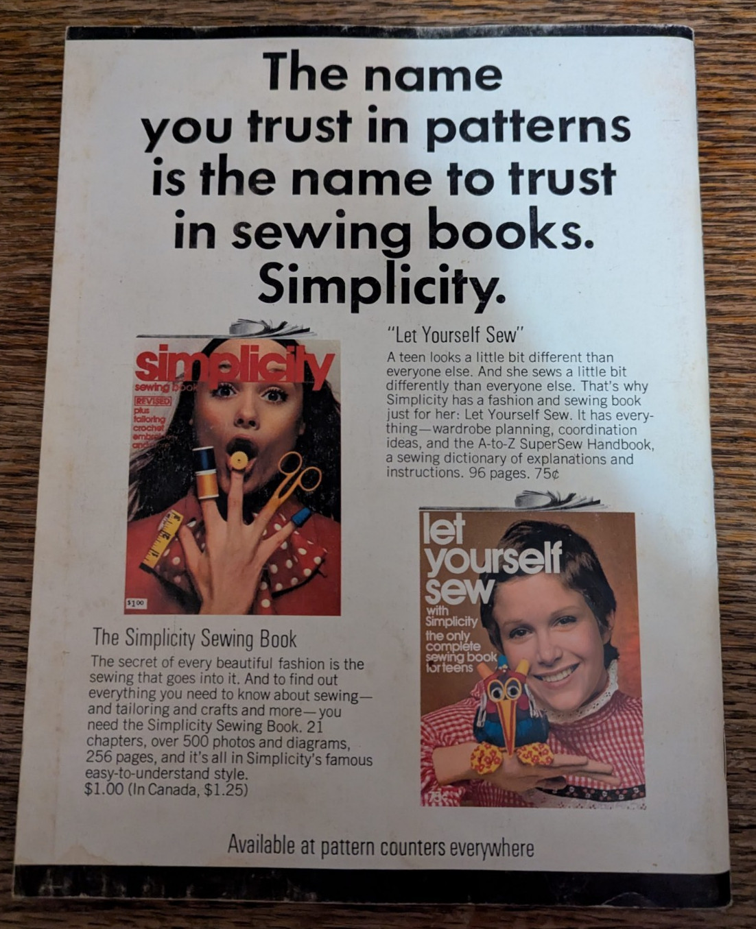 Vintage Simplicity's Sewing For Men and Boys 1973 Illustrated Sewing Techniques