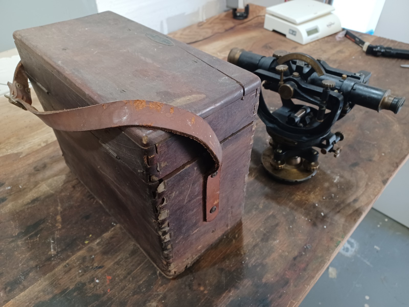 Vintage David White Transit Brass Surveying Scope Field Tool #37773 Milwaukee