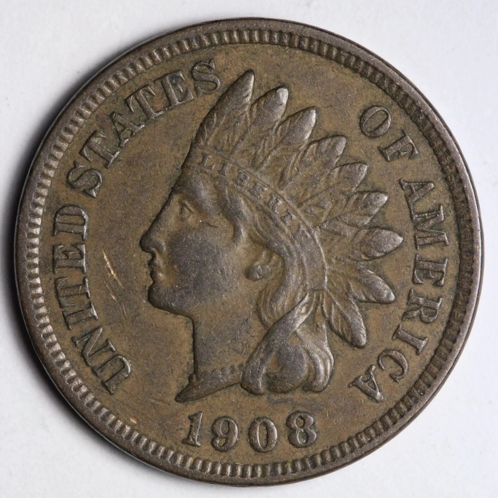 1908 Indian Head Cent Penny VF / XF SHARP LIBERTY