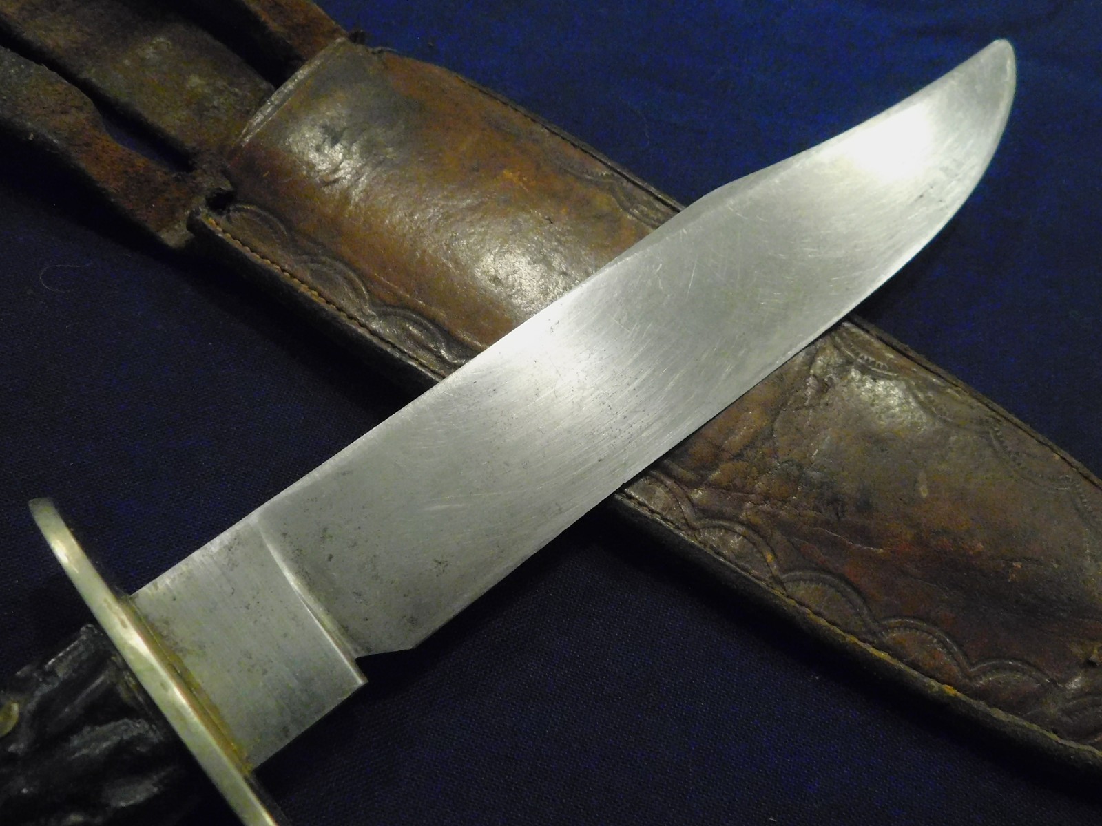 Great 1800s American Bowie Fighting Hunting Knife LF&C Stag Grip w/Sheath