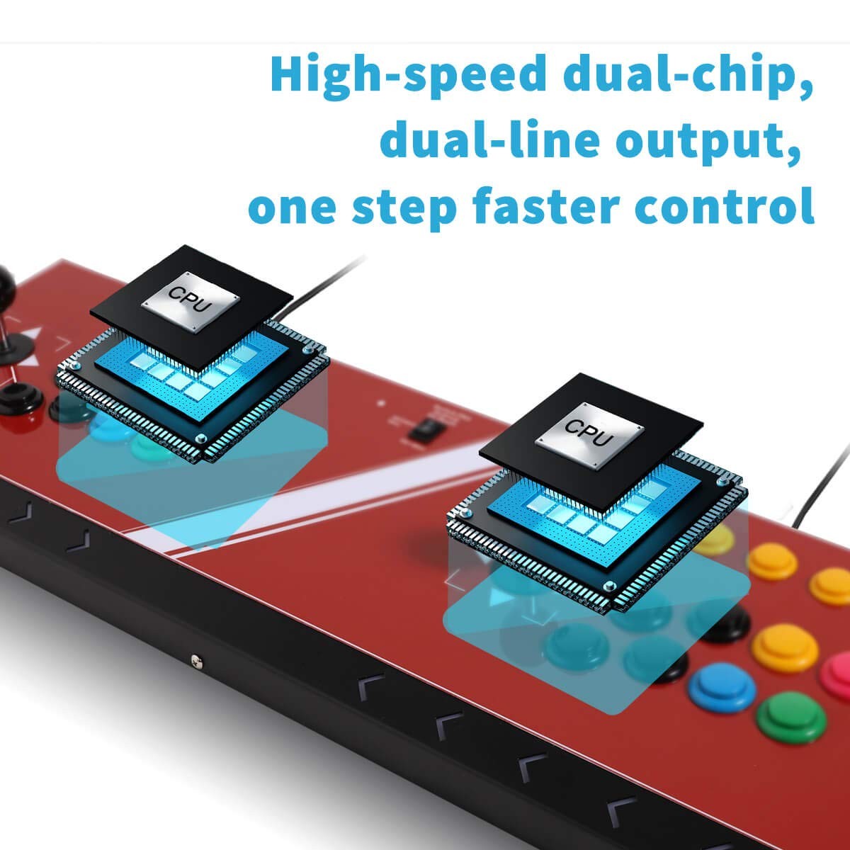 Arcade Fight Joystick 2 Players Controller Compatible with multiple platforms