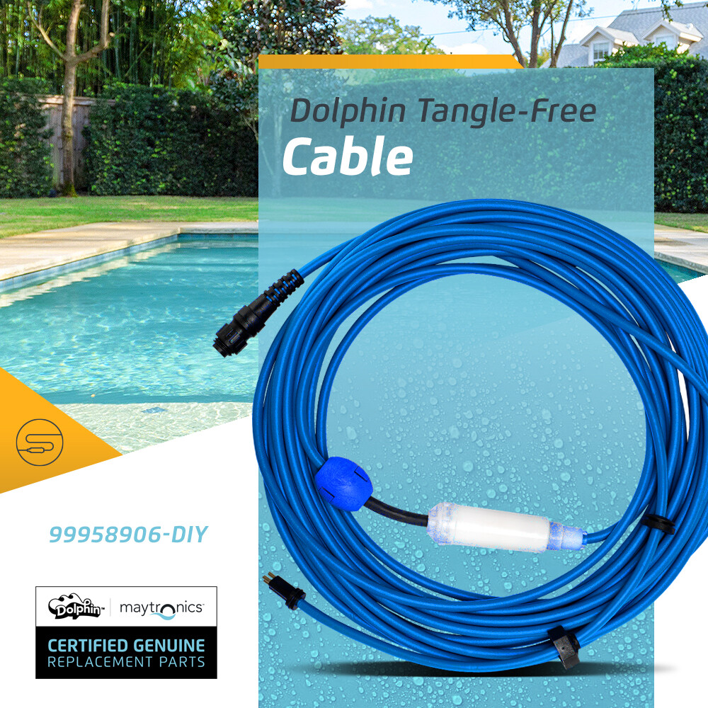 Authentic Dolphin Replacement Cable with Swivel (3 Wire) - 60ft, Maytronics