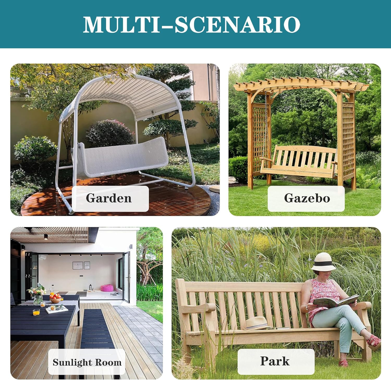 Outdoor Bench Cushions 48 X 18 Inch Thick Waterproof Porch Swing Cushions with T