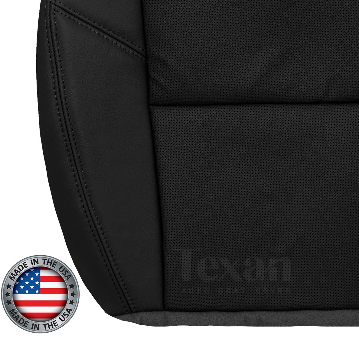 2009 to 2014 GMC Sierra 1500 Denali Passenger Bottom Perforated Seat Cover Black