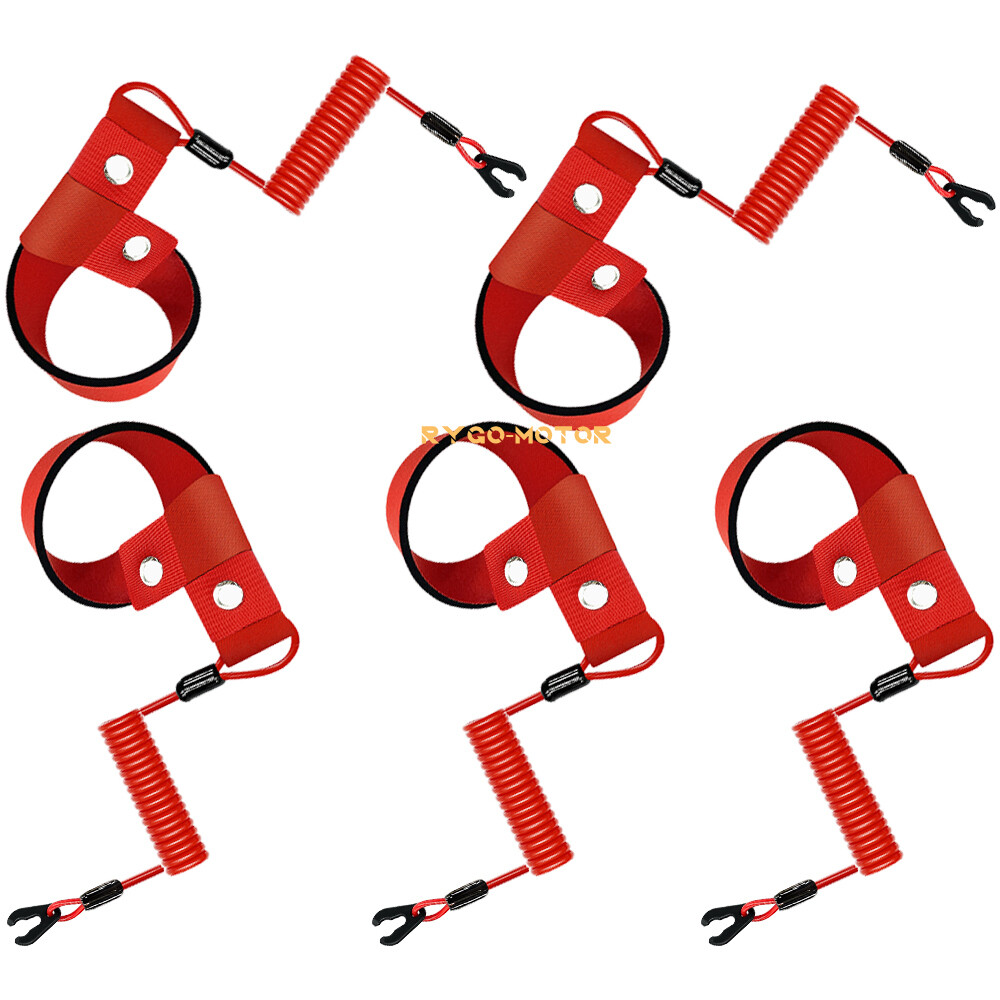 5Pack Stop Kill Safety Key Lanyard for Yamaha All Jet Ski WaveRunner WaveVenture