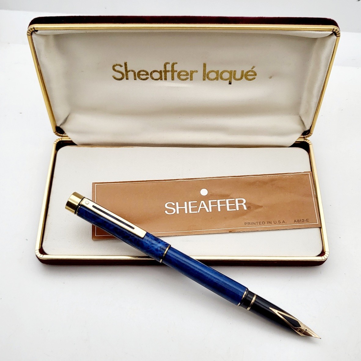 SHEAFFER TARGA 1036 BLUE RONCE -FOUNTAIN PEN-14K GOLD NIB-70's-NEW-BOX and PAPER