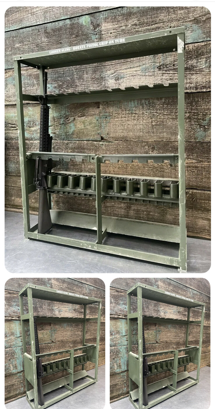 Military SMALL ARMS 10 RIFLE GUN RACK STORAGE Lockable Gun Army M12, Can Ship