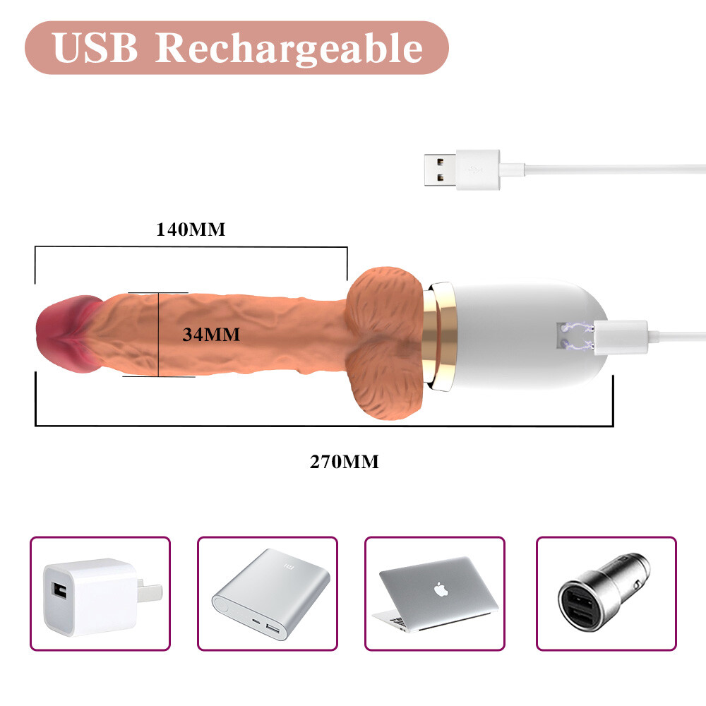 Remote Control Telescopic Dildo Thrusting Vibrator Heating G-Spot Sex Toys Women