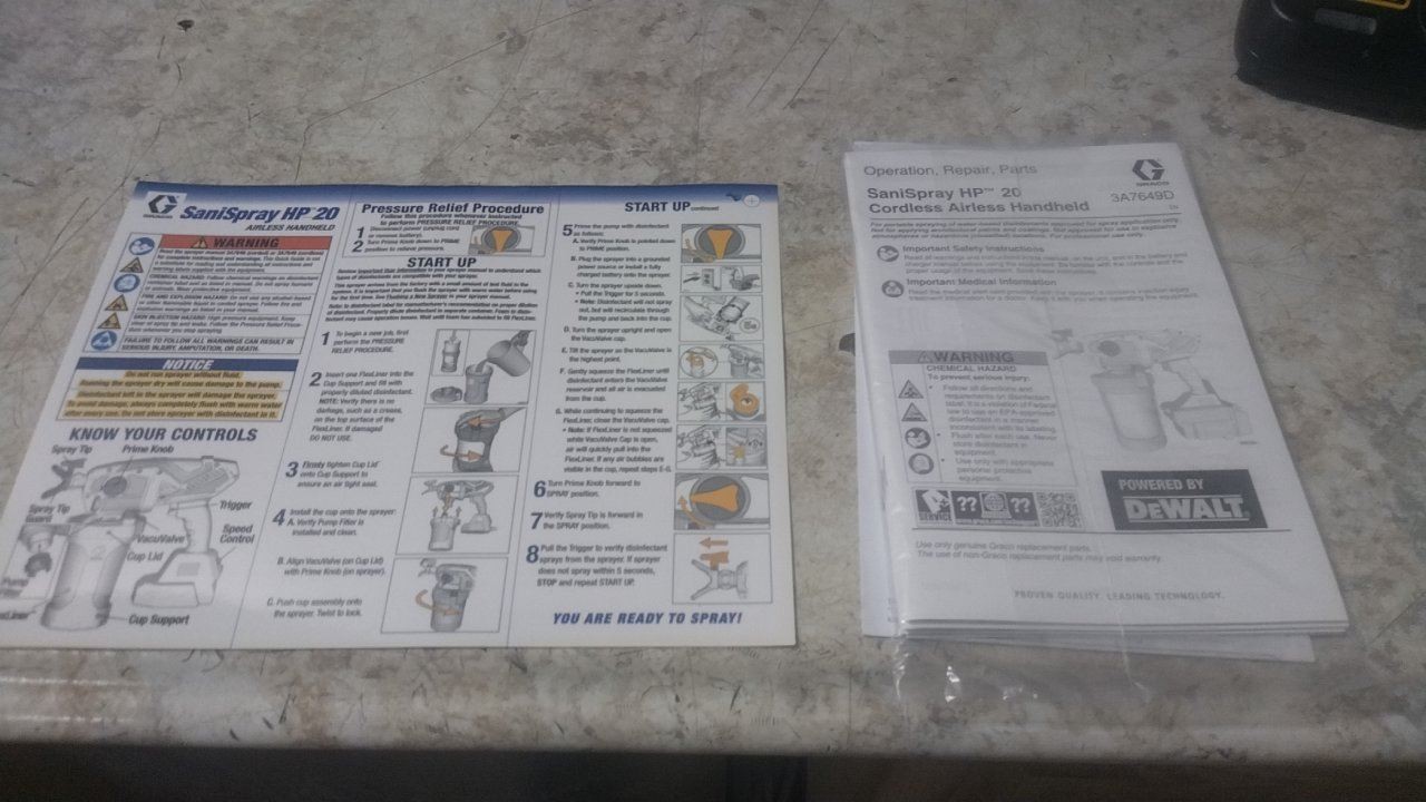 Graco 25R791 20V 5/16 Gal Tank Capacity Cordless Handheld Sprayer