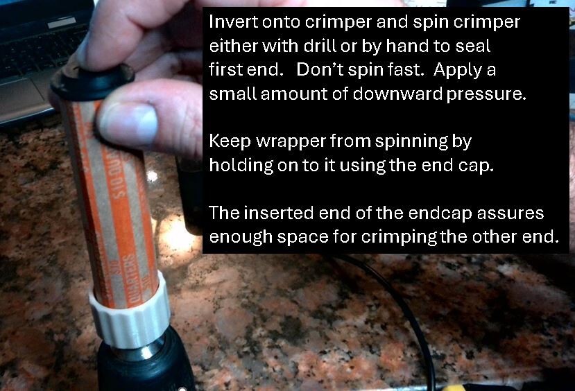 10 piece Coin Roll End Crimp Set with Steel crimp tabs. Includes 1/4" drive bit